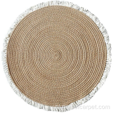 Ronde cirkel hennep jute tapijt tapijtbodemmat